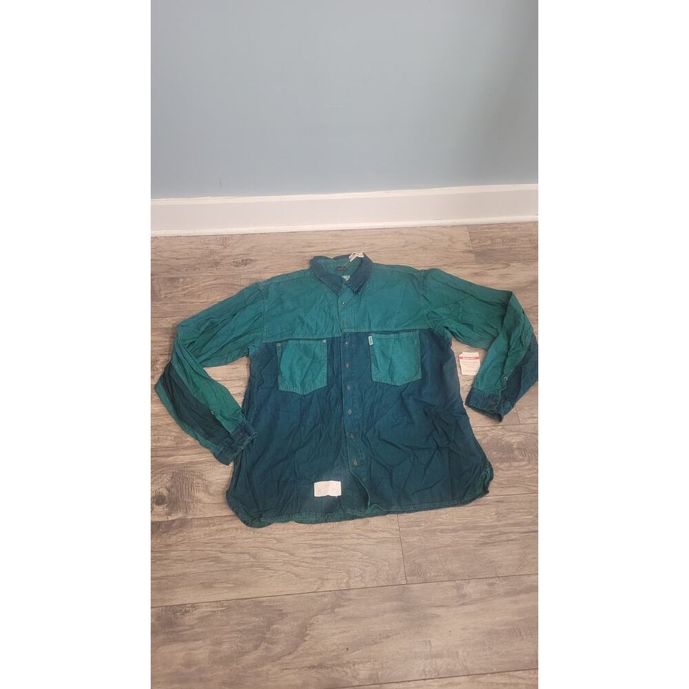 Vintage Sunrider Shades Shirt 3XL Made in Canada Green Button-Up NWT Minor Stain